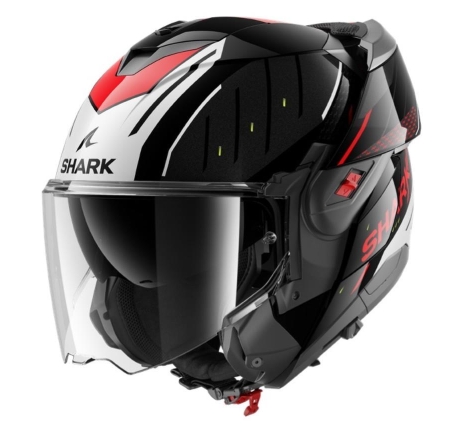 Casco Modulare Shark OXO RYDGER Nero Argento Rosso