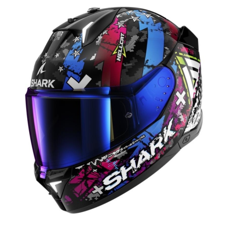 Casco Integrale Shark SKWAL I3 HELLCAT Nero Cromo Blu