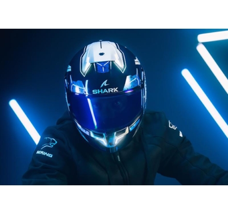 Casco Integrale Shark SKWAL I3 HELLCAT Nero Cromo Blu