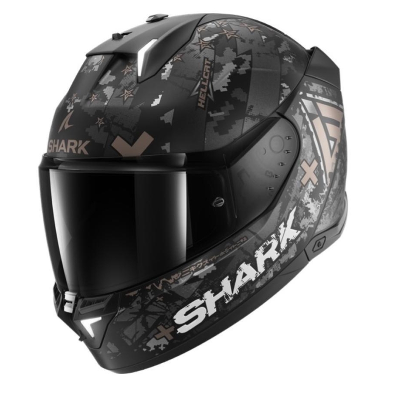 Casco Integrale Shark SKWAL I3 HELLCAT Nero Cromo Antracite Opaco