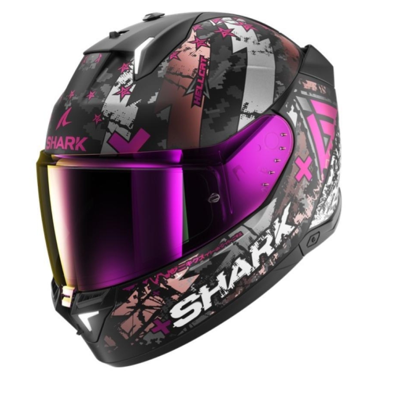 Casco Integrale Shark SKWAL I3 HELLCAT Nero Cromo Viola
