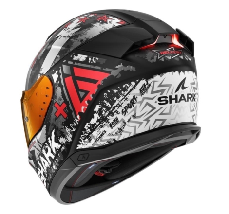 Casco Integrale Shark SKWAL I3 HELLCAT Nero Cromo Rosso Opaco