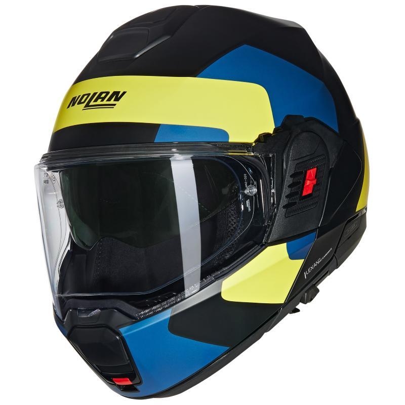 Casco Modulare Nolan N120-1 OMOCROMO Nero Blu Giallo Opaco