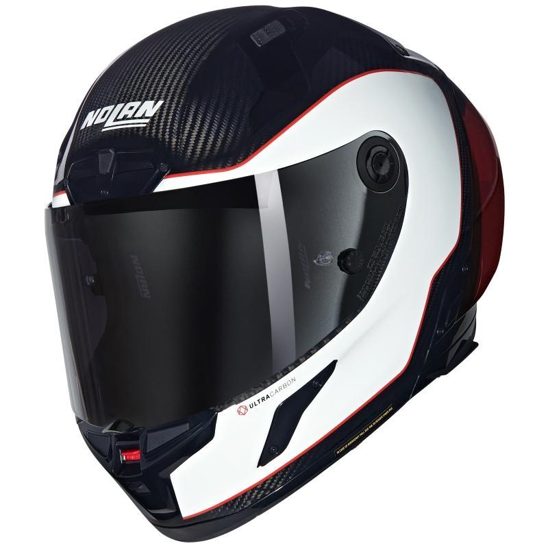 Casco Integrale Nolan X-804 RS ULTRA CARBON ASSO DI PICCHE Caerbonio Bianco Rosso