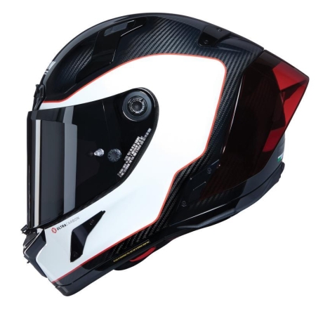 Casco Integrale Nolan X-804 RS ULTRA CARBON ASSO DI PICCHE Caerbonio Bianco Rosso