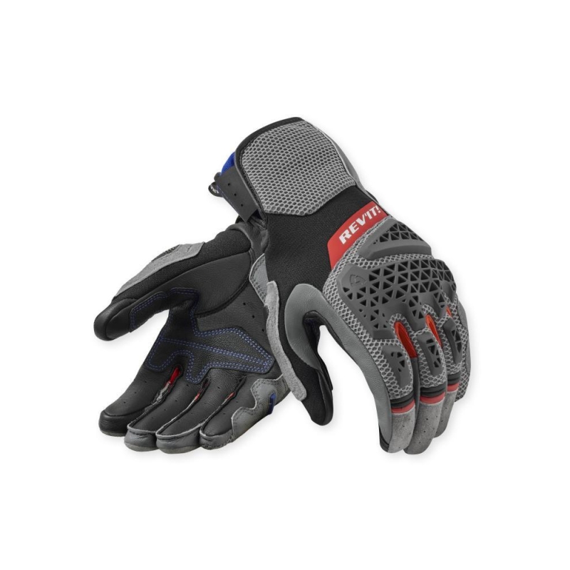 Guanti Moto Tessuto Rev'it Sand 5 Grigio Rosso