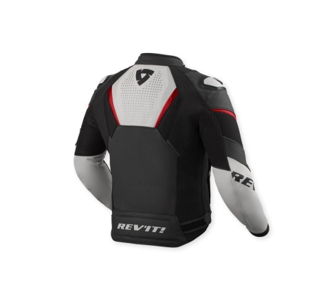 Giubbino moto Rev'it in pelle Automate Nero Grigio Chiaro