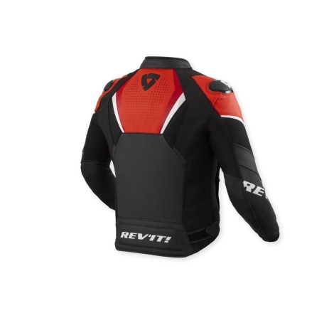 Giubbino moto Rev'it in pelle Automate Nero Rosso