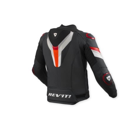 Giubbino moto Rev'it in pelle Quantum 3 Pro Nero Rosso