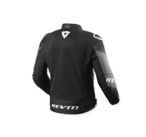 Giubbino moto in tessuto Rev'it traforato estivo Quantum 3 Air Nero Bianco