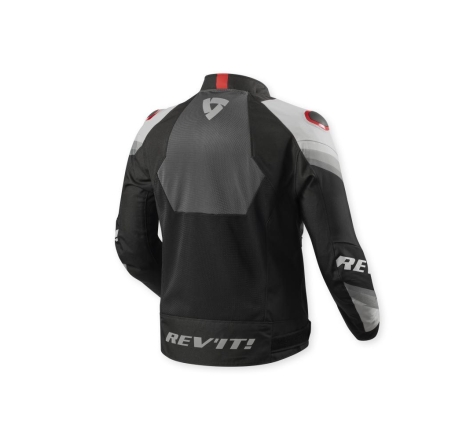 Giubbino moto in tessuto Rev'it traforato estivo Quantum 3 Air Grigio Rosso