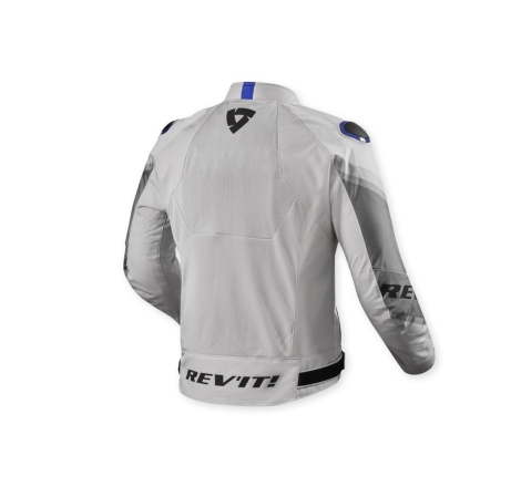 Giubbino moto in tessuto Rev'it traforato estivo Quantum 3 Air Argento Blu