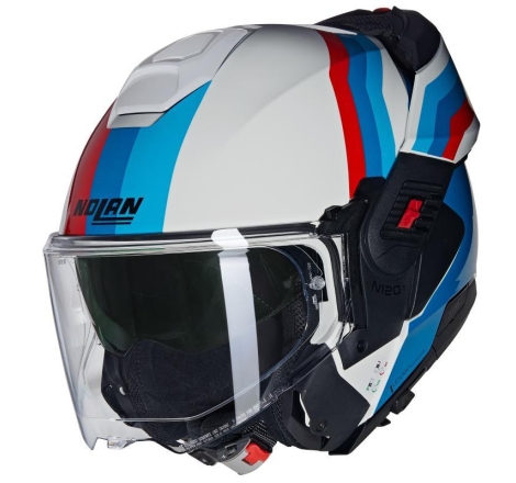 Casco Modulare Nolan N120-1 LINEO Bianco Blu Rosso