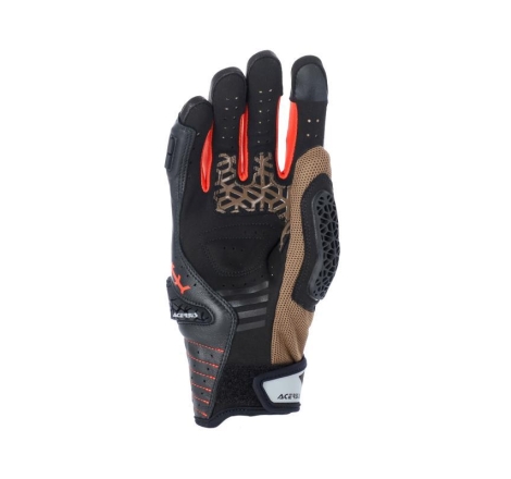 Guanti Moto Tessuto Acerbis Crossover Marrone Arancio