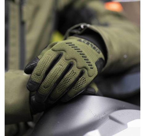 Guanti Moto Tessuto Acerbis Maya Verde Militare