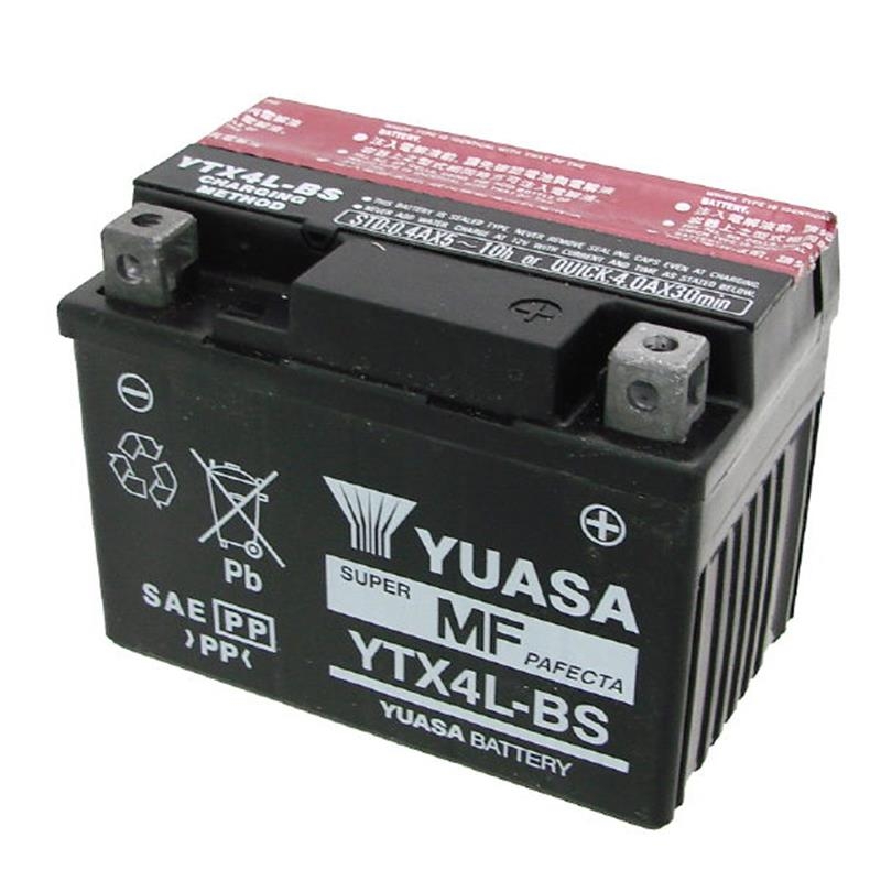 Batteria Yuasa YTX4L-BS (SIGILLATA CON ACIDO A CORREDO) 12V/3AH