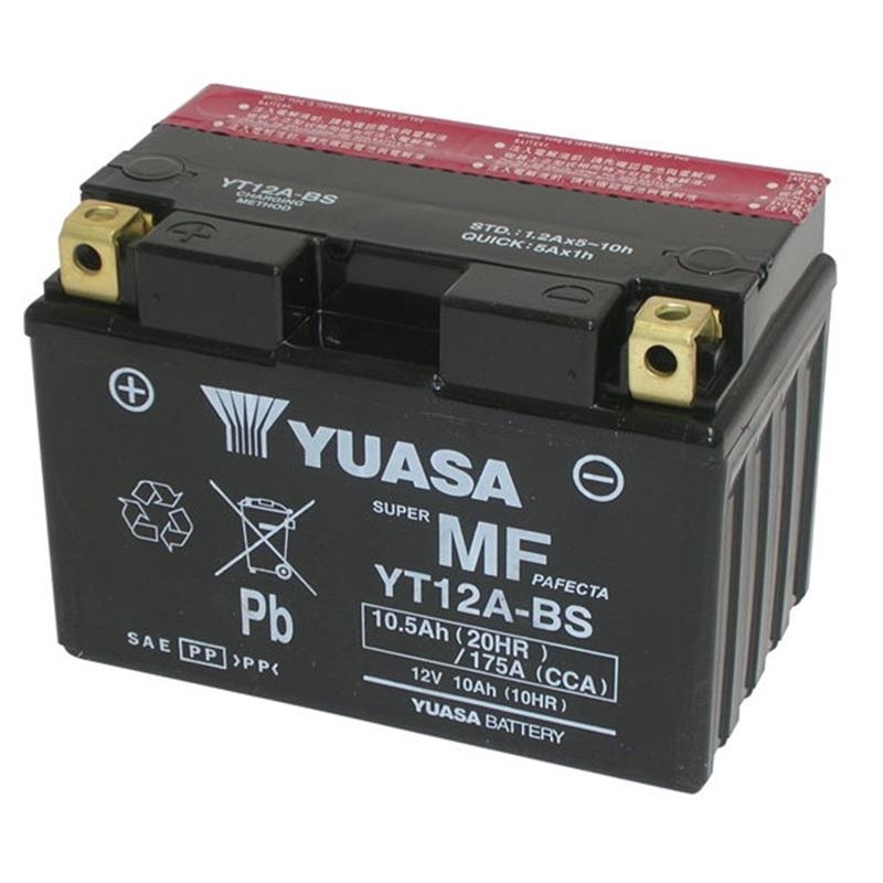 Batteria Yuasa YT12A-BS (SIGILLATA CON ACIDO A CORREDO) 12V/9,5AH