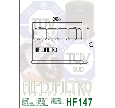 Filtro Olio Hiflo HF147 per Kymco / Yamaha