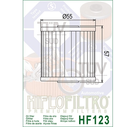 Filtro Olio Hiflo HF123 per Kawassaki