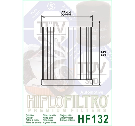 Filtro Olio Hiflo HF132 per Arctic / Beta / Kawasaki / Suzuki / Yamaha