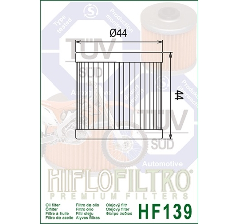 Filtro Olio Hiflo HF139 per Arctic / Kawasaki / Suzuki