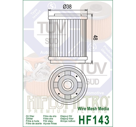 Filtro Olio Hiflo HF143 per Mbk / Yamaha