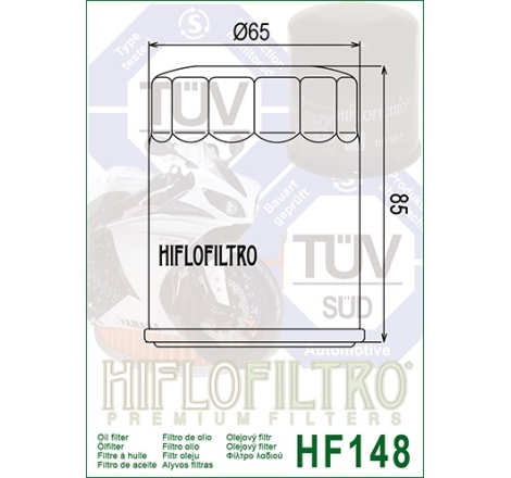 Filtro Olio Hiflo HF148 per Honda / Mercury / Tgb / Yamaha