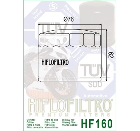 Filtro Olio Hiflo HF160 per Bmw / Bimota / Husqvarna