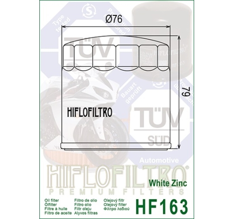 Filtro Olio Hiflo HF163 Grigio per Bmw