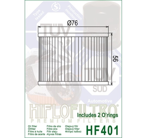 Filtro Olio Hiflo HF401 per Benelli / Bimota / Honda / Kawasaki / Yamaha
