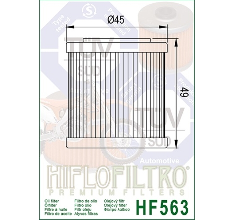Filtro Olio Hiflo HF563 per Aprilia / Derbi / Husqvarna / Piaggio