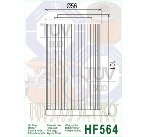 Filtro Olio Hiflo HF564 per Aprilia / Buell / Can Am