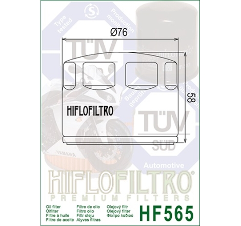 Filtro Olio Hiflo HF565 per Aprilia / Gilera / Moto Guzzi