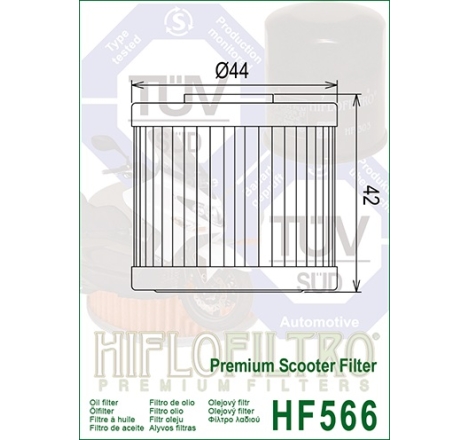 Filtro Olio Hiflo HF566 per Kawasaki / Kymco