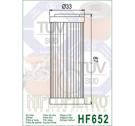 Filtro Olio Hiflo HF652 per Husaberg / Husqvarna / Ktm