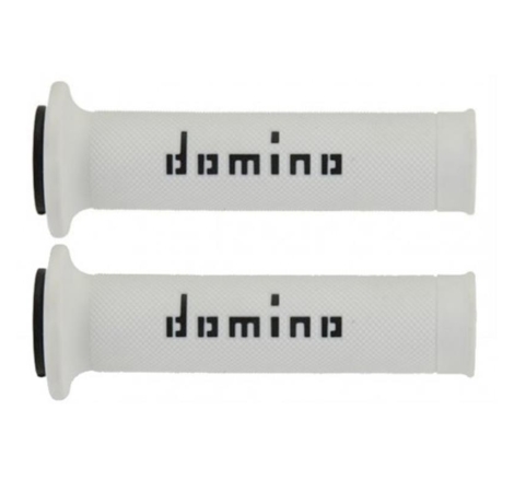 Manopole Domino Strada Racing Diametro 20-26 Bianco Nero