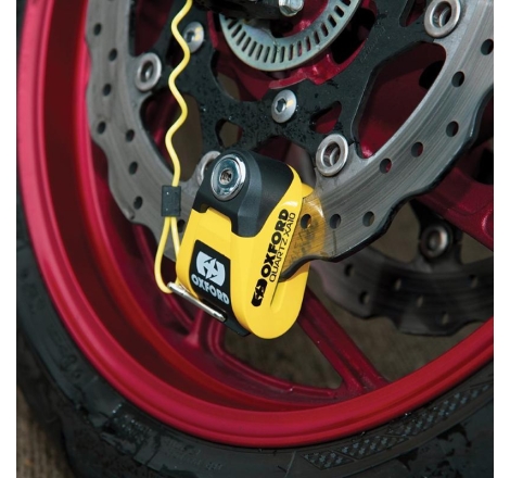 Blocca Disco Moto Oxford Quartz XA10 LK216 Giallo con Perno da 10 mm Sonoro