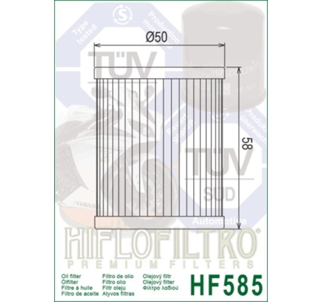 Filtro Olio Hiflo HF585 per Moto Morini