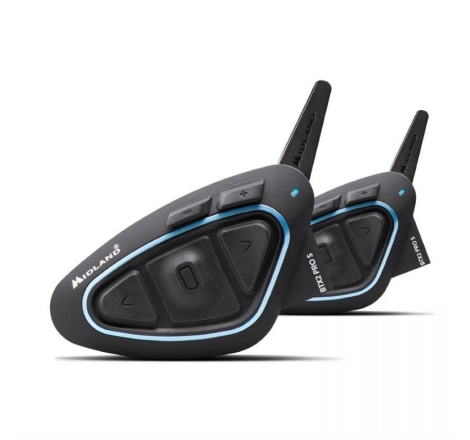 Interfono Midland BTX2 PRO SLR Bluetooth con HI FI Speaker e Antenna per 2 Caschi