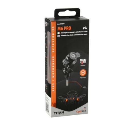 Attacco per alza manubri e staffa frizione o freno Optiline 91590 per Porta Smartphone seire Titan Opti M6 Pro