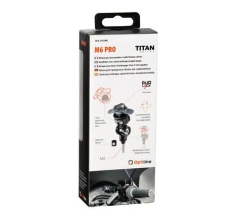 Attacco per alza manubri e staffa frizione o freno Optiline 91590 per Porta Smartphone seire Titan Opti M6 Pro