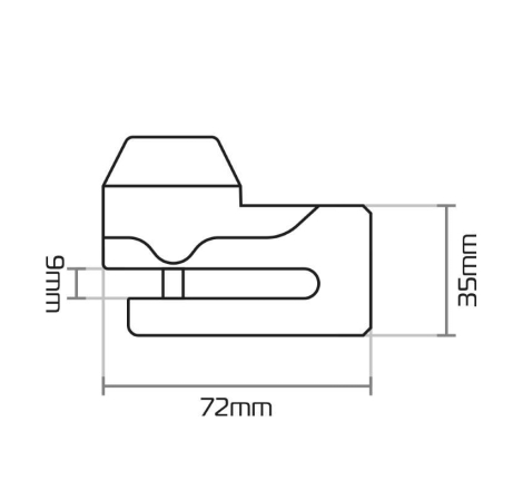 Lucchetto Oxford Blocca Disco Freno MIni T perno da 5,5 mm