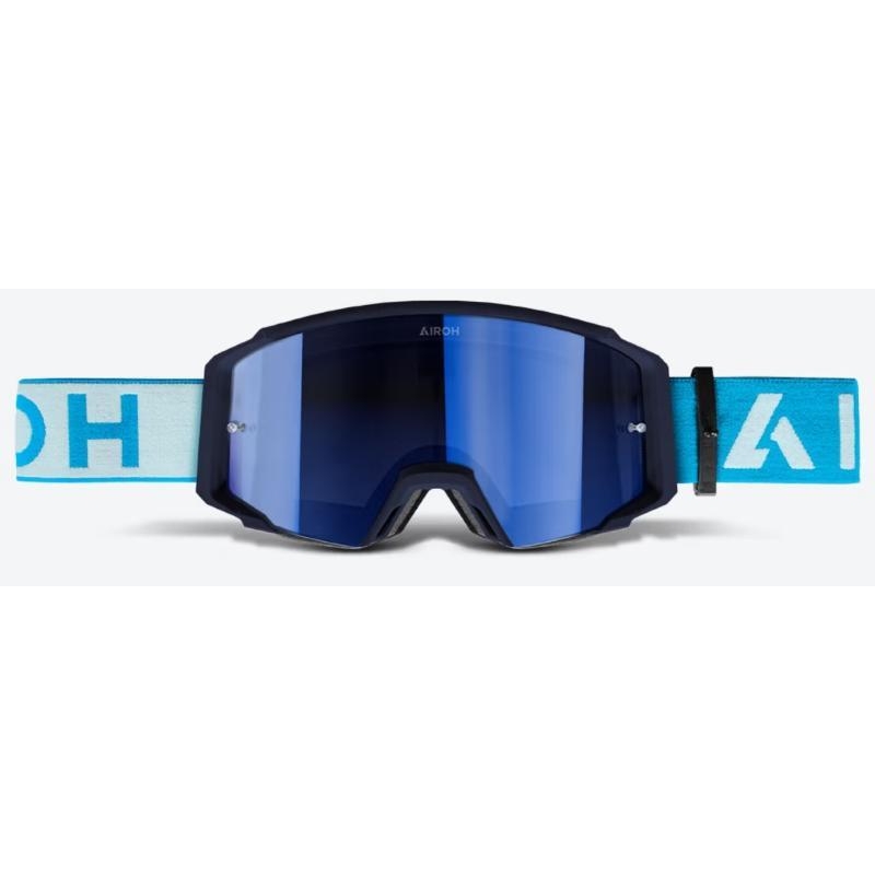 Maschera Off Road Airoh BLASTER XR1 Blu Opaco Lente Specchio Blu