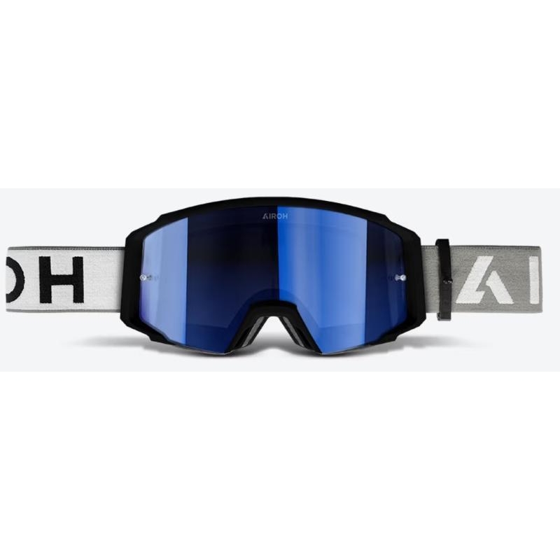 Maschera Off Road Airoh BLASTER XR1 Nero Opaco Lente Specchio Blu