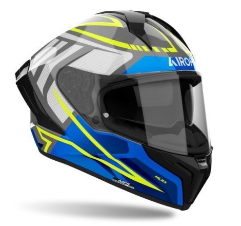 Casco Integrale Airoh Matryx Rider Blu Giallo