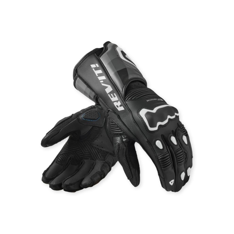 Guanti Moto Pelle Rev'it Quantum 3 Nero Bianco