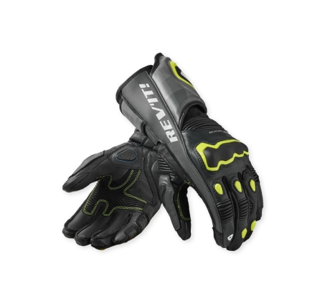 Guanti Moto Pelle Rev'it Quantum 3 Grigio Giallo