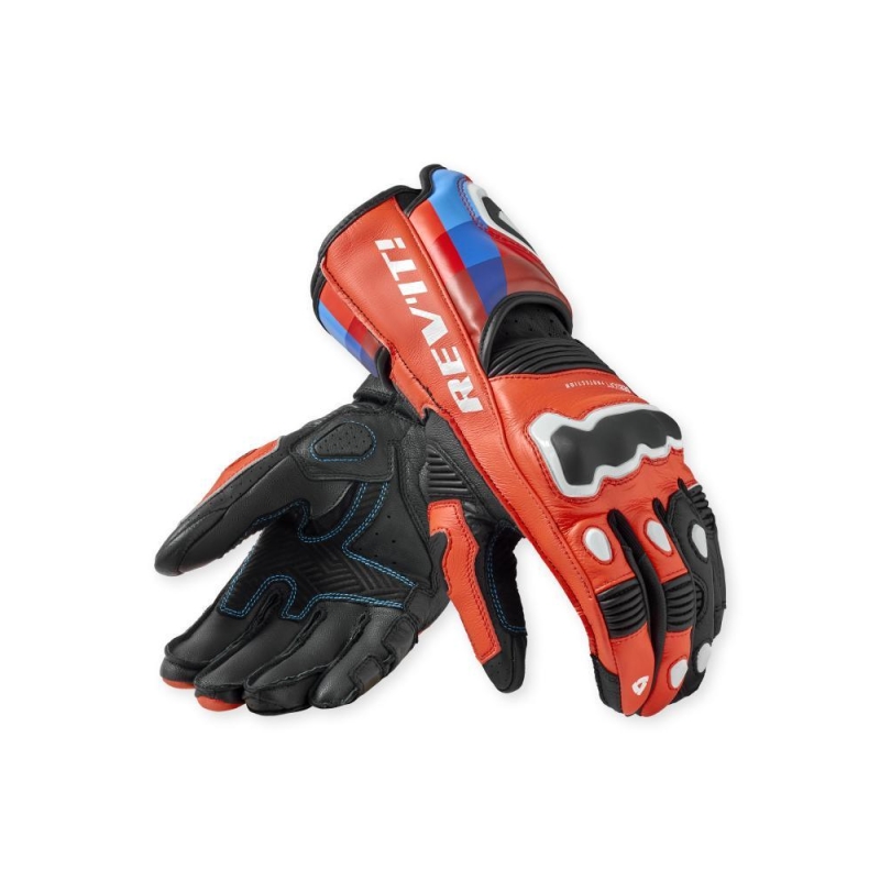 Guanti Moto Pelle Rev'it Quantum 3 Rosso Blu