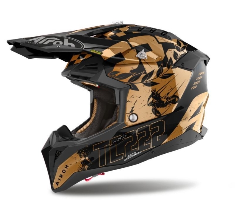 Casco Cross Airoh AVIATOR 3 TC222 The Legend Nero Oro