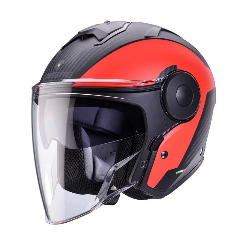 Casco Jet Caberg SOHO Milano Nero opaco Rosso Carbon